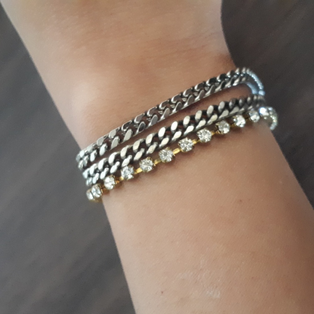 Y2K Silver and Gold Bracelet Set